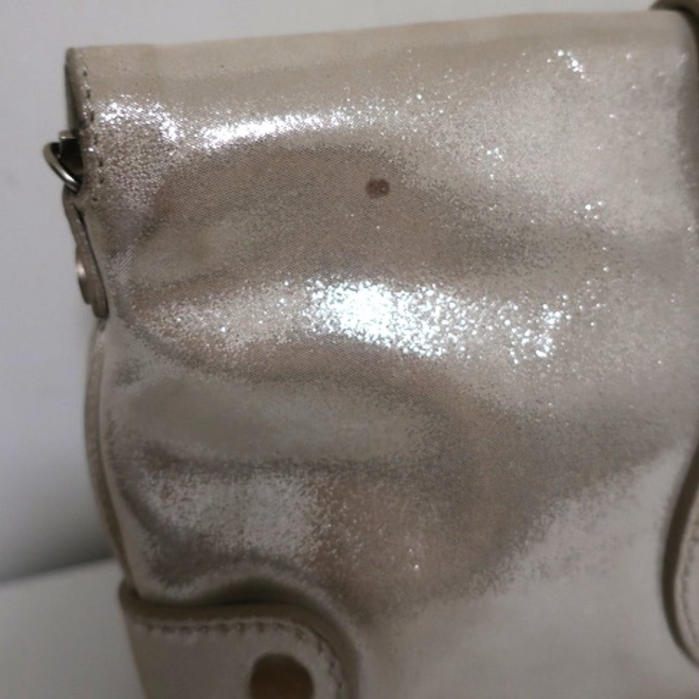 Jimmy Choo Tulita Clutch Silver Metallic Suede - Picture 8 of 12